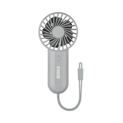 Ventilator portabil reincarcabil prin USB Noveen F220, 3 moduri de viteza, motor dublu (Gri)