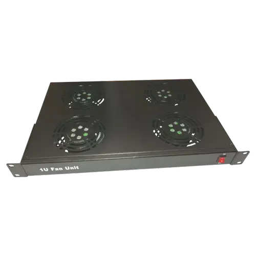 Ventilator rack DATEUP 9801130771, 4 fan + cablu alimentare 1,5m, 1U (Negru)