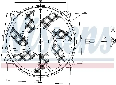 Ventilator radiator CITROEN BERLINGO, C4, C4 GRAND PICASSO I, C4 I, C4 II, C4 PICASSO I, DS4, DS5; PEUGEOT 3008, 307, 307 CC, 307 SW, 308 CC, 308 I, 308 SW I, 5008, PARTNER 1.2 dupa 2000