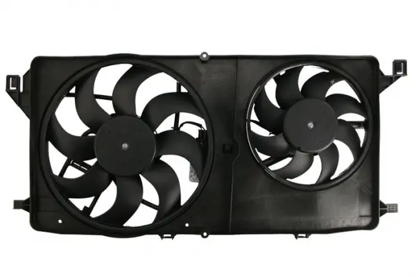 Ventilator radiator (cu carcasa, dublu) potrivit FORD TRANSIT, TRANSIT TOURNEO 2.2D 2.3 04.06-12.14