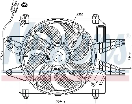 Ventilator radiator (cu carcasa) FIAT BRAVA, BRAVO I, MAREA, MULTIPLA 1.8 1.9D 2.0 intre 1995-2010