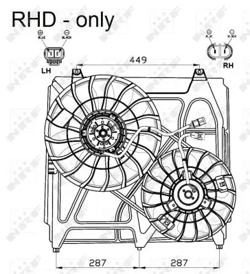 Ventilator radiator (cu carcasa) KIA SORENTO I 2.4 2.5D 3.5 dupa 2002