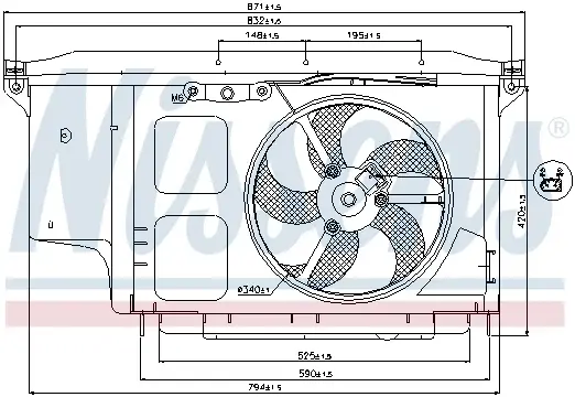 Ventilator radiator (cu carcasa) PEUGEOT 206, 206+, 206 CC, 206 SW 1.1-2.0D dupa 1998
