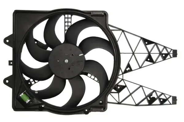 Ventilator radiator (cu carcasa) potrivit ALFA ROMEO MITO; FIAT GRANDE PUNTO, PUNTO, PUNTO EVO; VW POLO 1.3D 1.4 1.9D 06.97-