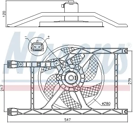 Ventilator radiator (cu carcasa) potrivit FIAT 500, 500 C, PANDA; LANCIA YPSILON 0.9-1.2LPG 07.07-