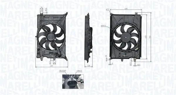 Ventilator radiator (cu carcasa) potrivit FIAT 500X; JEEP RENEGADE 1.4 1.6D 07.14-