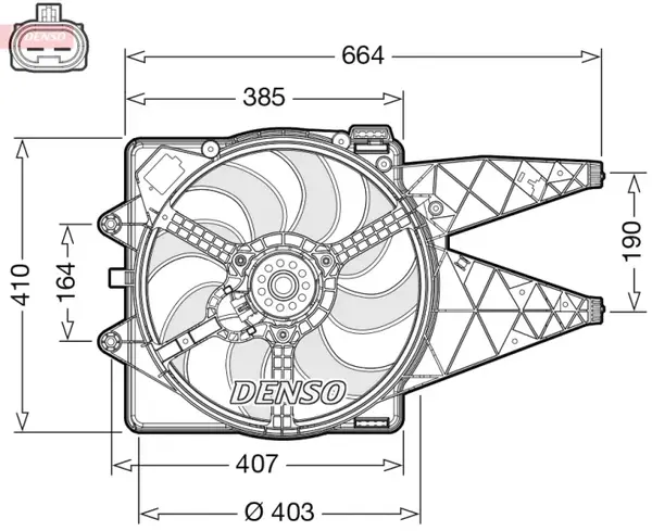 Ventilator radiator (cu carcasa) potrivit FIAT BRAVO II; LANCIA DELTA III 1.4-2.0D 11.06-12.14