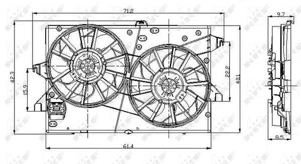 Ventilator radiator (cu carcasa) potrivit FORD MONDEO III 1.8-3.0 10.00-03.07