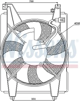 Ventilator radiator (cu carcasa) potrivit HYUNDAI SONATA IV 2.0-2.7 03.98-11.04