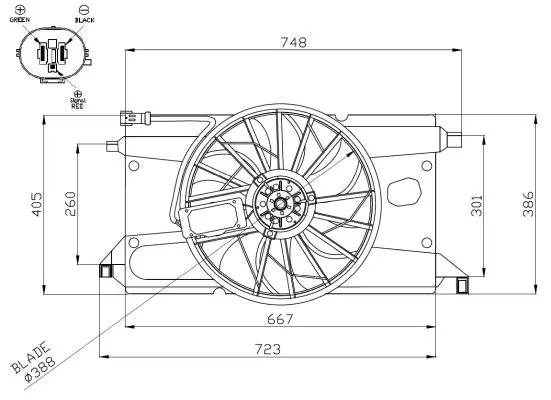 Ventilator, radiator NRF 47961
