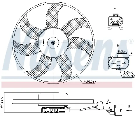 Ventilator radiator potrivit AUDI A1, A3, TT; SEAT ALTEA, ALTEA XL, IBIZA IV SC, LEON, TOLEDO III; SKODA OCTAVIA II, SUPERB II, YETI; VW BEETLE, CADDY ALLTRACK 1.0-3.6 02.03-
