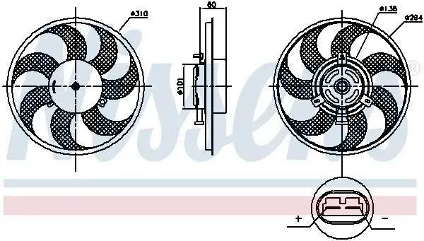 Ventilator radiator potrivit MERCEDES VIANO (W639), VITO MIXTO (W639), VITO (W639) 2.0D-Electric 09.03-