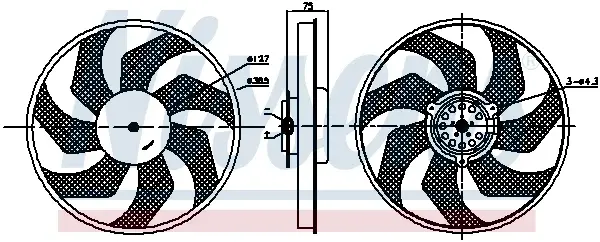 Ventilator radiator potrivit NISSAN PRIMASTAR; OPEL VIVARO A; RENAULT TRAFIC II 1.9D-2.5D 02.01-