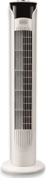 Ventilator turn Black+Decker BXEFT47E, 45 W, 3 viteze, Temporizator, Oscilatie, H 81 cm (Alb)