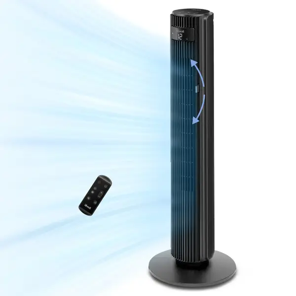 - Ventilator turn Levoit, 107,6cm, 12 viteze, 4 moduri de funcționare, foarte silențios, telecomandă, negru