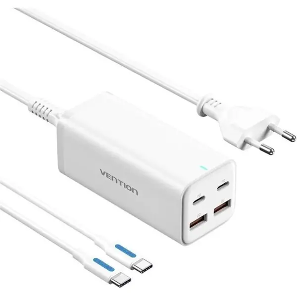 Vention Incarcator Retea Vention SmartPhone 220V 4-Port USB (C + C + A + A) Alb