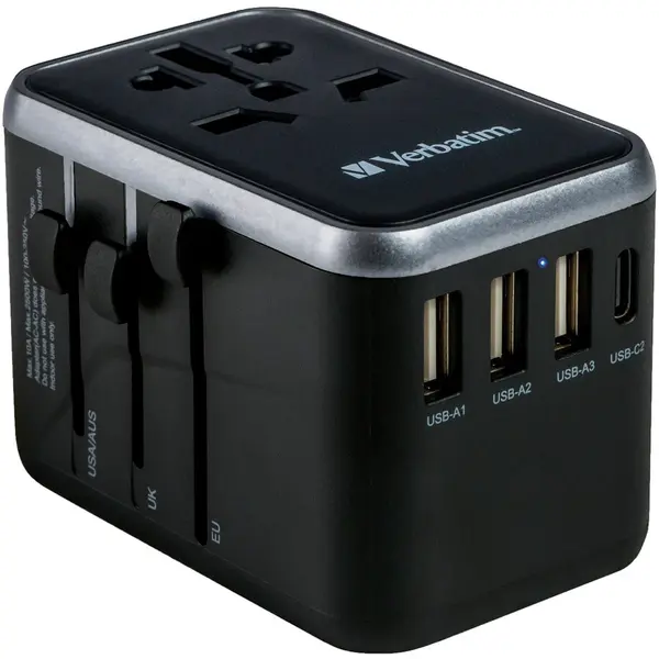 Verbatim Adaptor universal Verbatim UTA-04, 6-in-1, 1xUSB-C, PD 61W, QC 3.0, 1xUSB-C, 3xUSB-A