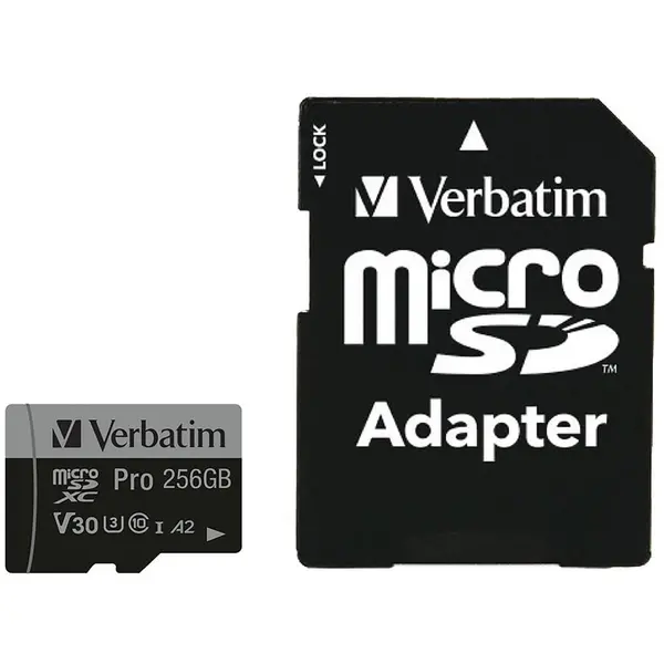 Verbatim Card de memorie Verbatim Pro microSDXC U3, 256GB, Negru