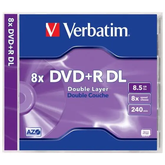 Verbatim DVD+R DL Verbatim 8.5GB, 8x, jewel case, argintiu mat