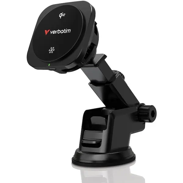 Verbatim Incarcator auto Verbatim Charge 'n' Drive Qi2, Magnetic Wireless 15W, 71.7x71.7x45mm, set complet