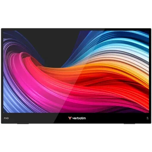 Verbatim Monitor Portabil IPS LED, Verbatim 32401, 15.6 inch, Light, Full HD 1920 x 1080, Mini HDMI, USB-C, Boxe, 60 Hz, 10 ms, Negru