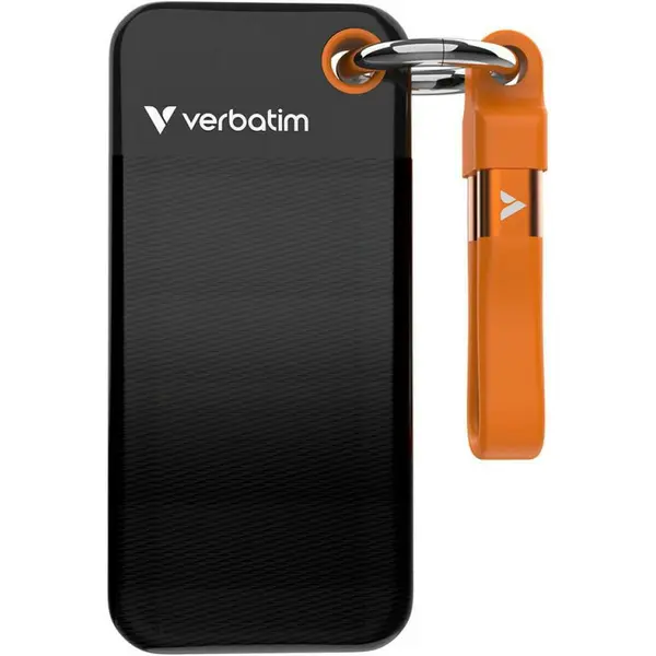 Verbatim SSD extern Verbatim Pocket 128GB USB-C 3.2, Negru-Portocaliu