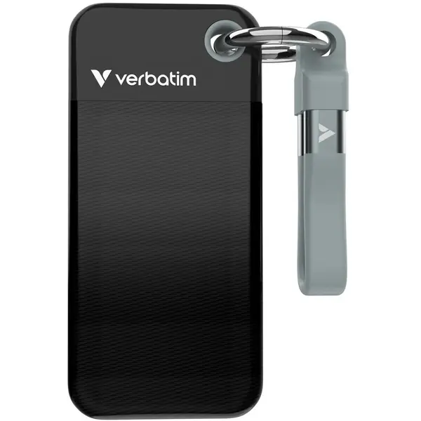 Verbatim SSD extern Verbatim Pocket 1TB, USB 3.2 Gen 2 Type-C, Negru/Gri