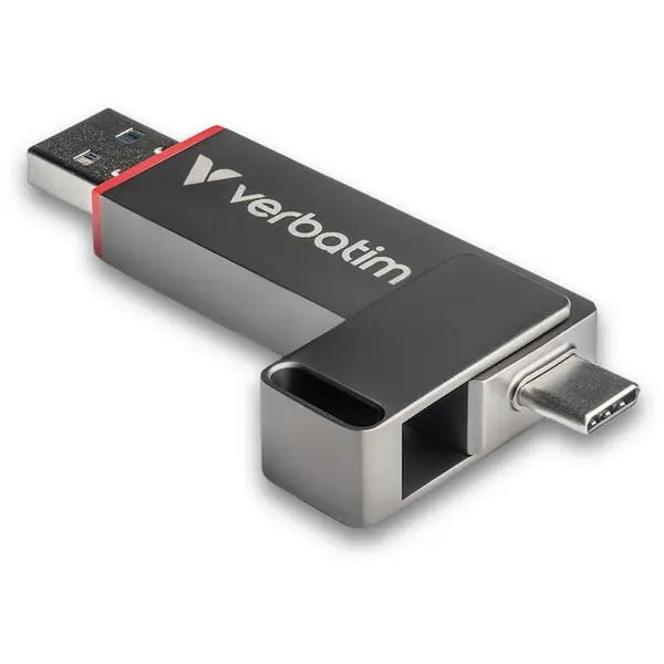 Verbatim Stick Memorie Verbatim, conectivitate dubla, USB-C/USB-A, 256 GB, performanta nivel SSD