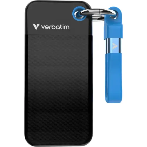 Verbatim Stocare externa SSD Extern Verbatim Pocket, 128GB, USB-C 3.2 Gen 2, Negru-Albastru