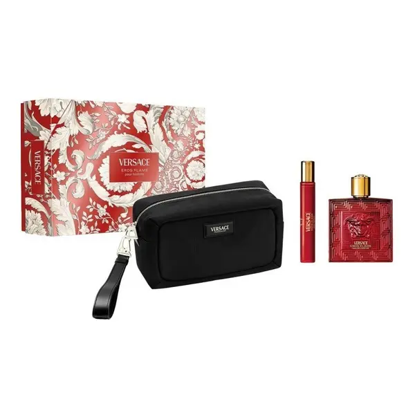 Versace Eros Flame Set cadou pentru bărbați Volum EDP 100 ml + EDP 10 ml + geantă de toaletă