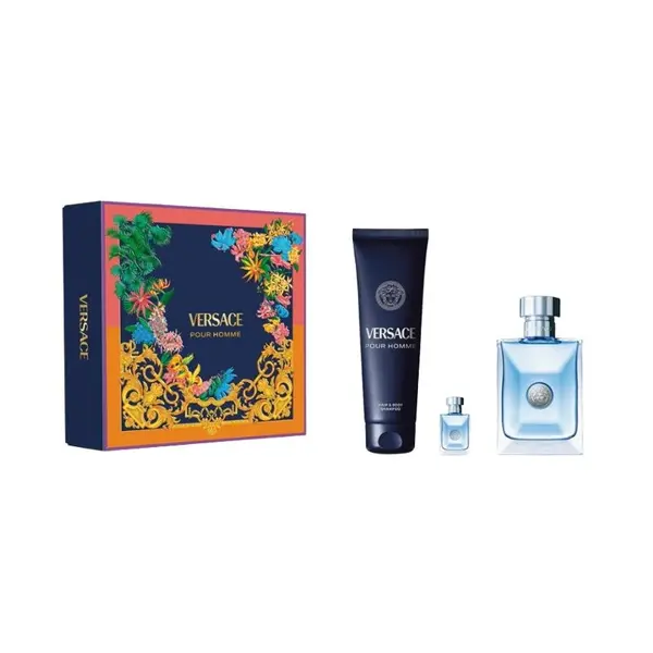 Versace Pour Homme Set cadou pentru bărbați Volum EDT 100 ml + EDT 5 ml + 150 ml gel de dus