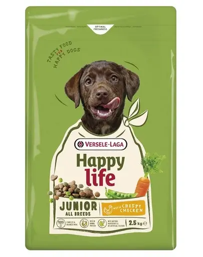 VERSELE-LAGA Happy Life Junior cu pui 2,5kg hrană căței și câini tineri