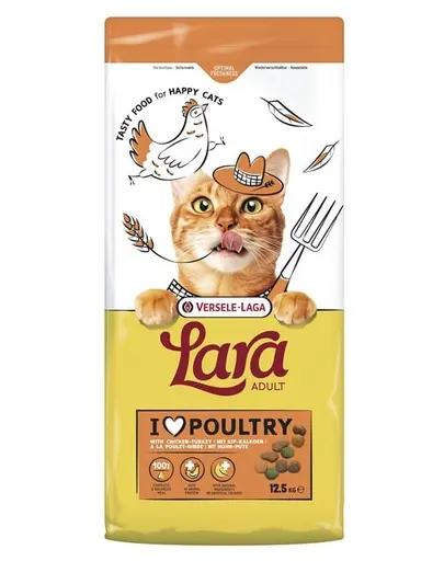 VERSELE-LAGA Lara Adult Turkey and Chicken 12,5 kg curcan și pui, hrană pisică