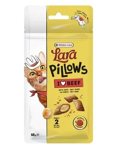 VERSELE-LAGA Lara Snack Pillows with Beef Hairball Control 60g gustare pisici împotriva ghemotoacelor de blană