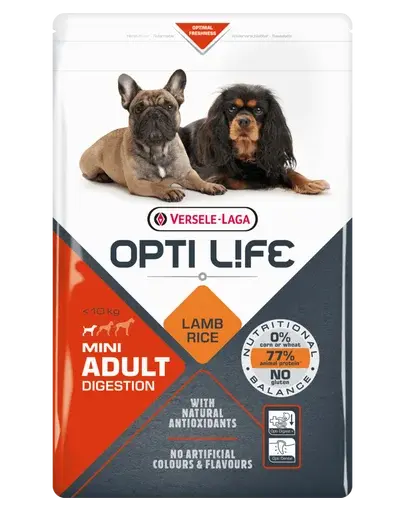 VERSELE-LAGA Opti Life Adult Digestion Mini hrana uscata pentru caini de talie mica cu sensibilitati alimentare 7,5 kg