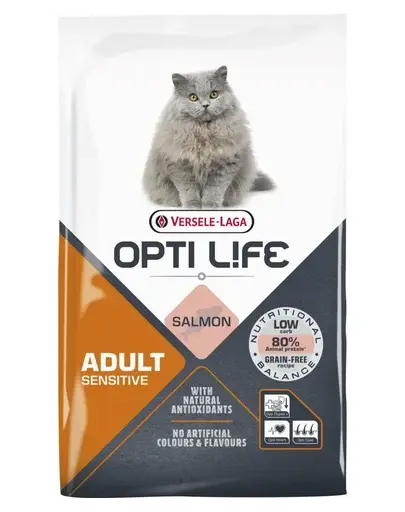 VERSELE-LAGA Opti Life Cat Adult Sensitive Salmon 7.5 kg hrana cu somon, pisici sensibile