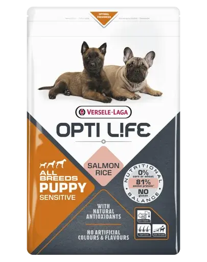 VERSELE-LAGA Opti Life Puppy Sensitive hrana uscata pentru caini juniori sensibili, cu somon 12.5kg