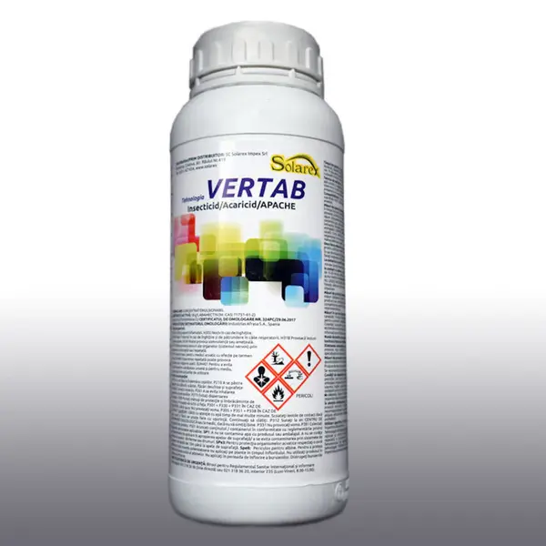 Vertab 100 ml, insecticid acaricid de contact si ingestie, Afrasa (vita de vie, mar, par, piersic, tomate, vinete, salata, pepeni, dovleac, dovlecei, castraveti, capsuni) - Default Title
