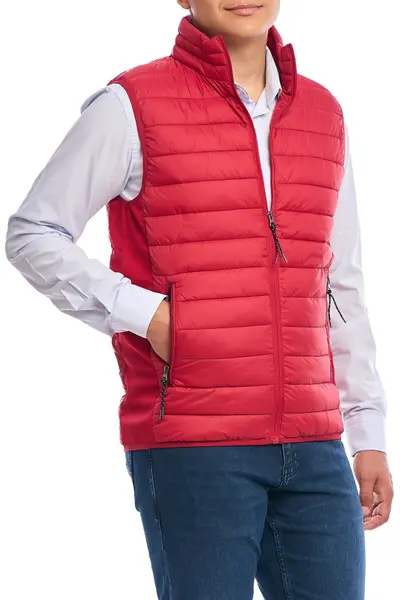Vesta barbati subtire, Urban fit, rosu rubiniu (Marime vesta: M)