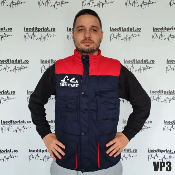 Vesta Thunder personalizabila VP3 2XL, BLEUMARIN CU ROȘU