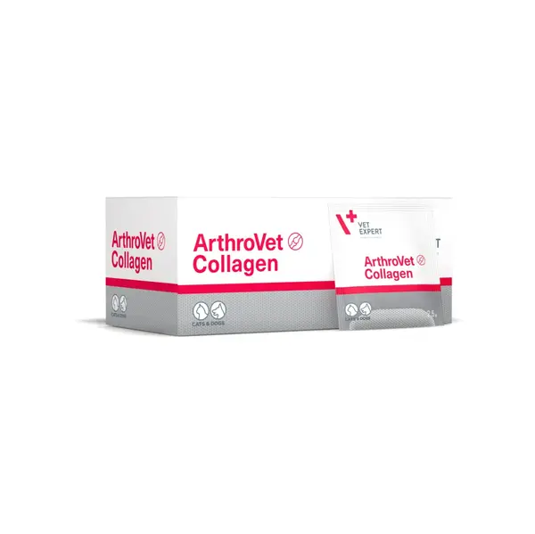 VET EXPERT Arthrovet Collagen, supliment sistem articular câini, pudră VET EXPERT Arthrovet Collagen, XS-XL, supliment sistem articular câini și pisici, plic, 60buc x 2.5g pudră
