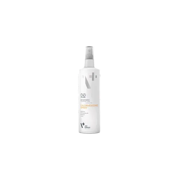 VET EXPERT Chlorhexidine 4%, îngrijire răni spray câini și pisici, antibacterian, calmant, flacon cu aplicator, 100ml