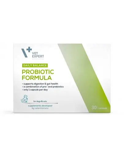 VET EXPERT Daily Balance Probiotic probiotic și prebiotic pentru câini și pisici 30 capsule