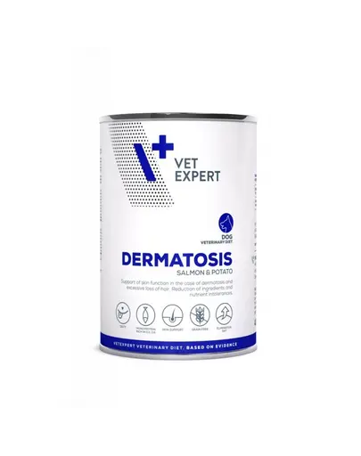 VET EXPERT Veterinary Diet Dog Dermatosis Salmon&Potato 400 g hrana umeda veterinara pentru caini