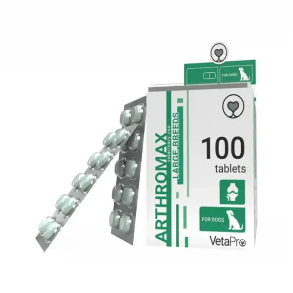 VETAPRO arthromax 100tab cut suport articulatii si cartilaje caini rase mari