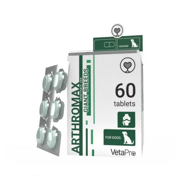VETAPRO arthromax 60tab cut suport articulatii si cartilaje caini rase gigantice