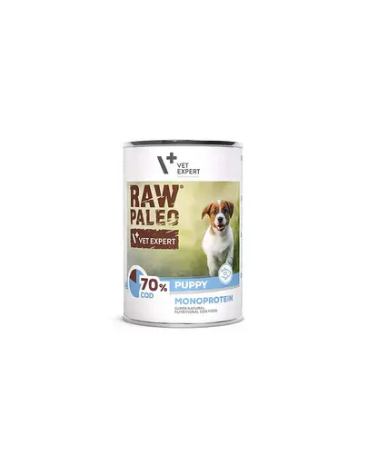 VETEXPERT Raw Paleo Cod Puppy Can Hrana umeda catei, cu cod 400g