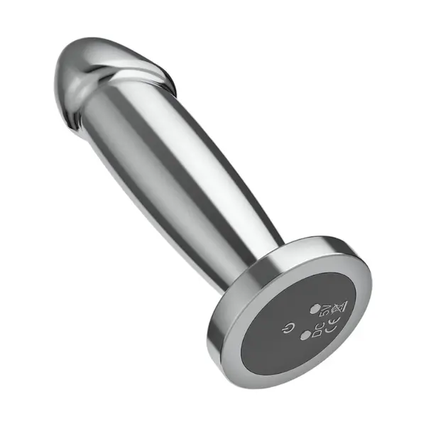 Vibrator anal INTENSE Vibrating Anal Plug S, control prin telecomandă, 10 funcții de vibrație, lungime 10 cm, argintiu