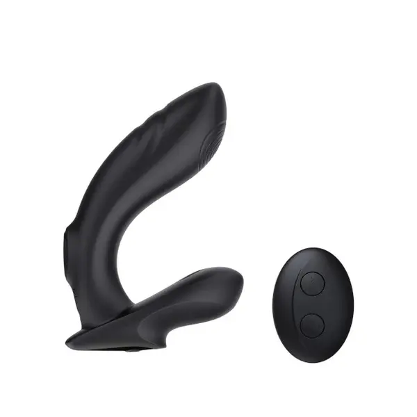 Vibrator anal INTY TOYS REBEL, pentru stimularea prostatei, cu telecomandă, 10 funcții de vibrații ultra-puternice, silențios, negru