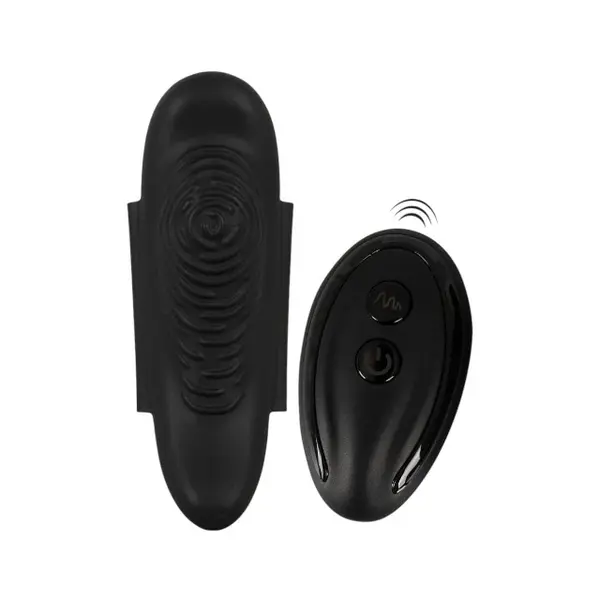 Vibrator pentru chilot GOGASM Panty Vibrator, cu aripi magnetice, control prin telecomandă, 10 funcții de vibrație, negru